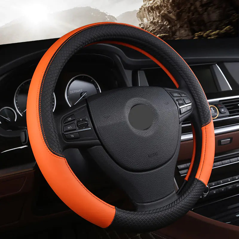 Universal Non-Slip Leather Steering Wheel Cover