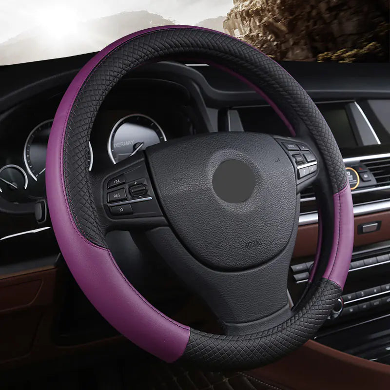 Universal Non-Slip Leather Steering Wheel Cover