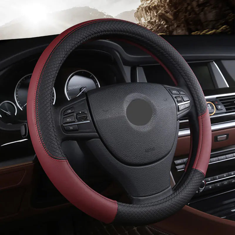 Universal Non-Slip Leather Steering Wheel Cover